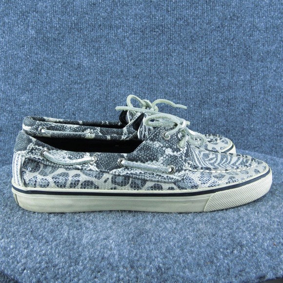 SPERRY‎ Women Boat Shoe Gray Fabric Lace Up Size 8 Medium - Picture 4 of 9